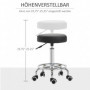 Kontorspall Justerbar i Höjdled, Konstläder Ø42 x 50-64 H cm, Svart