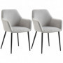 Matstolar 2-pack Moder Design Sammet Ljusgrå 54 x 57 x 80 cm