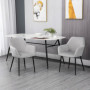 Matstolar 2-pack Moder Design Sammet Ljusgrå 54 x 57 x 80 cm