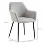 Matstolar 2-pack Moder Design Sammet Ljusgrå 54 x 57 x 80 cm