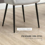 Matstolar 2-pack Moder Design Sammet Ljusgrå 54 x 57 x 80 cm