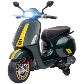 Elmoped För Barn Vespa Licensierad Mörkgrön 6V 3 km/h Med Träningsh...