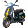 Vespa El Motorcykel för Barn 3 km/h med Musik & Strålkastarev - Mörkgrön