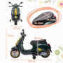 Vespa El Motorcykel för Barn 3 km/h med Musik & Strålkastarev - Mörkgrön