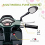 Elmoped För Barn Vespa Licensierad Mörkgrön 6V 3 km/h Med Träningsh...