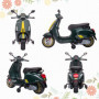 Vespa El Motorcykel för Barn 3 km/h med Musik & Strålkastarev - Mörkgrön