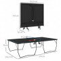 Pingisbord Standard 274 x 152,5 x 76 cm med Hjul Svart