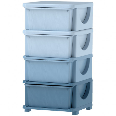 Barnrum Förvaring med 4 lådor Plast Blå 37 x 37 x 76 cm