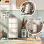 Barnrum Förvaring med 4 lådor Plast Krämvit 37 x 37 x 76 cm