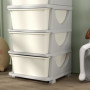 Barnrum Förvaring med 4 lådor Plast Krämvit 37 x 37 x 76 cm