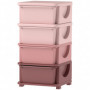 Barnrum Förvaring med 4 lådor Plast Rosa 37 x 37 x 76 cm