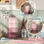 Barnrum Förvaring med 4 lådor Plast Rosa 37 x 37 x 76 cm
