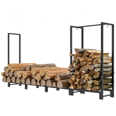 Vedställ Två Sekioner Metallram upp till 300 kg 240 x 32 x 115 cm, Svart