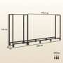 Vedställ Två Sekioner Metallram upp till 300 kg 240 x 32 x 115 cm, Svart