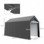 Redskapsbod Tält 360 x 210 x 235 cm Ventilationsfönster, Mörkgrå