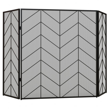 Gnistgaller till Öppen Spis 135 x 85 cm Vikbar Svart