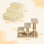 Husdjurstrappa 3 Steg Mysig Beige 46 x 35 x 35 cm