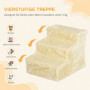 Husdjurstrappa 3 Steg Mysig Beige 46 x 35 x 35 cm