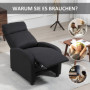 Relax Fåtölj med Liggfunktion och Fotstöd Svart Linne