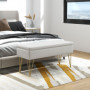 Sängbänk med Förvaring Tjock Stopping, Krämvit / Guld 100 x 40 x 49 cm