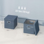 Förvaringsbox 2 st med Lock, Handtag, Vikbar, Stapelbar 30 x 30 x 29 cm Blå Linne