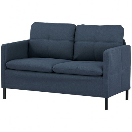 Soffa 2-sits Kamy Mörkblå Linne 135 x 67 x 80 cm