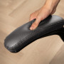 Ergonomisk Kontorsstol Fällbara Armstöd Mörkgrå Läder