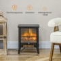 Eelektrisk Kamin med Flamma Effekt 1800 W Svart 36 x 21 x 47 cm