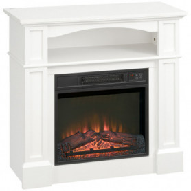 Elektrisk Kamin Retro med 3D LED-Flammeffekt, Fjärrkontroll 1800W, ...