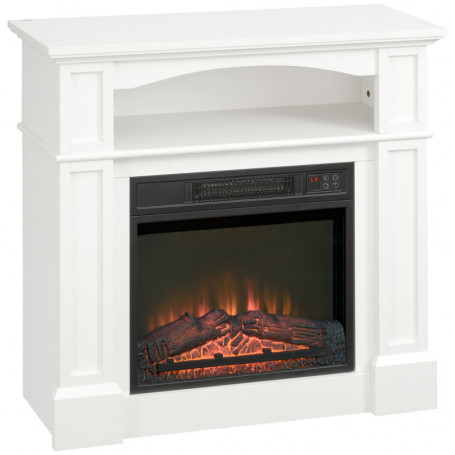 Elektrisk Kamin Retro med 3D LED-Flammeffekt, Fjärrkontroll 1800W, ...