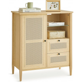 Skänk Boho Rotting 80×40×90 cm Natur MDF/Spånskiva Lådor & Skåp Öpp...