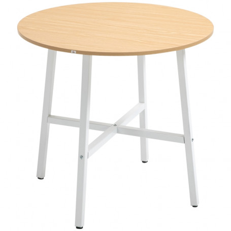 Matbord Rund Industriell-design Ek/Vit Ø80 x 76H cm