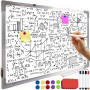 Magnetisk Whiteboard 90x60 cm med Markörer, Magneter och Svamp