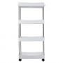 Tunn köks- och badrumshylla på hjul – 4 nivåer, flexibel och prakti...