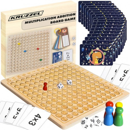 Pedagogiskt Brädspel för Multiplikation 12x12 – Lär dig Multiplikation på ett Roligt och Interaktivt Sätt