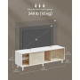 TV-bänk Avalon Räfflat Glas Modern Vit Ek 140 x 39 x 45 cm