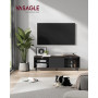TV-bänk Avalon Räfflat Glas Modern Brun Svart 140 x 39 x 45 cm
