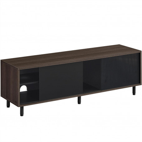 TV-bänk Avalon Räfflat Glas Modern Brun Svart 140 x 39 x 45 cm