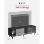 TV-bänk Avalon Räfflat Glas Modern Svart Sten-Grå 140 x 39 x 45 cm