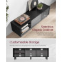 TV-bänk Avalon Räfflat Glas Modern Svart Sten-Grå 140 x 39 x 45 cm