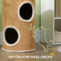Kattgrotta Plyschöverdrag Φ35 x 60H cm Brun Beige