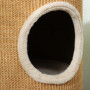 Kattgrotta plysch Ø35×60 cm brun/beige med sisal & dubbla nivåer fö...
