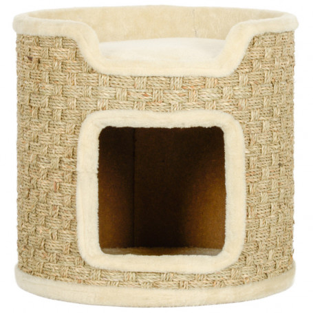 Kattgrotta med Lek- och Avkopplingsområde Φ38 x 37H cm, Khaki Beige