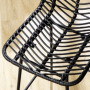 2-pack Barstolar med Rygg Rotting Boho-Design Sitthöjd 66 cm Svart