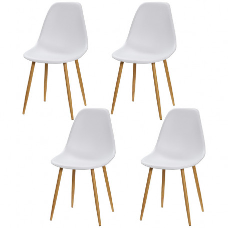 Matstolar 4-pack upp till 120 kg, vit / trälook