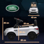 Elbil för Barn Land Rover Kör-/Pushläge 3 km/h med Strålkastare, Vit