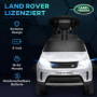 Elbil för Barn Land Rover Kör-/Pushläge 3 km/h med Strålkastare, Vit