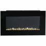 Vägg Elektrisk Kamin med Flameffekt 1000 /2000 W Svart 72 x 11 x 40 cm