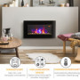 Vägg Elektrisk Kamin med Flameffekt 1000 /2000 W Svart 72 x 11 x 40 cm