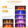 Vägg Elektrisk Kamin med Flameffekt 1000 /2000 W Svart 72 x 11 x 40 cm